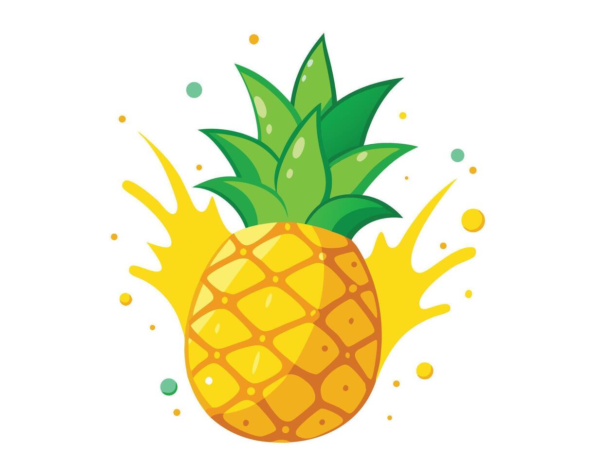 Vibrant Pineapple with Juice Splash vector