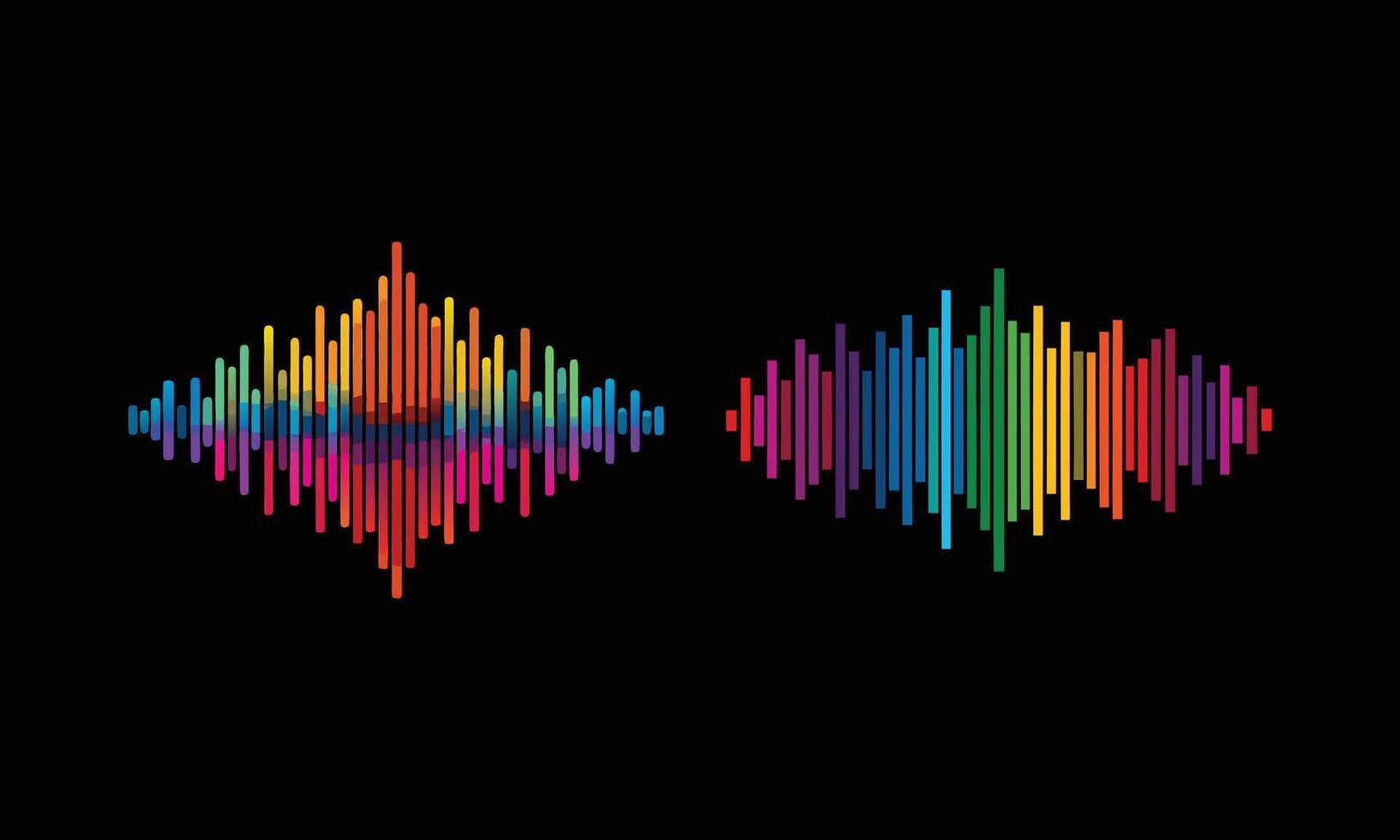 colorful music equalizer with black background. vector