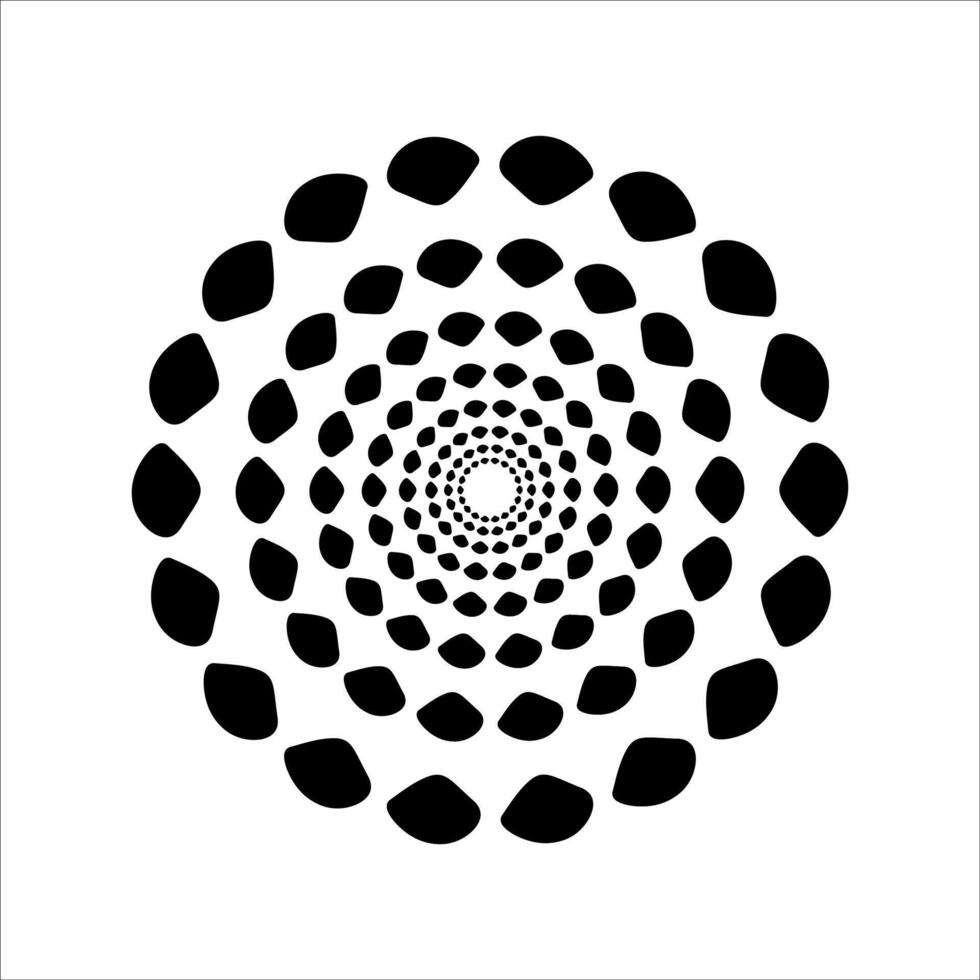 A modern black circular logo composed of smooth dots in a clean style. Ideal for holistic, wellness, or branding use. vector