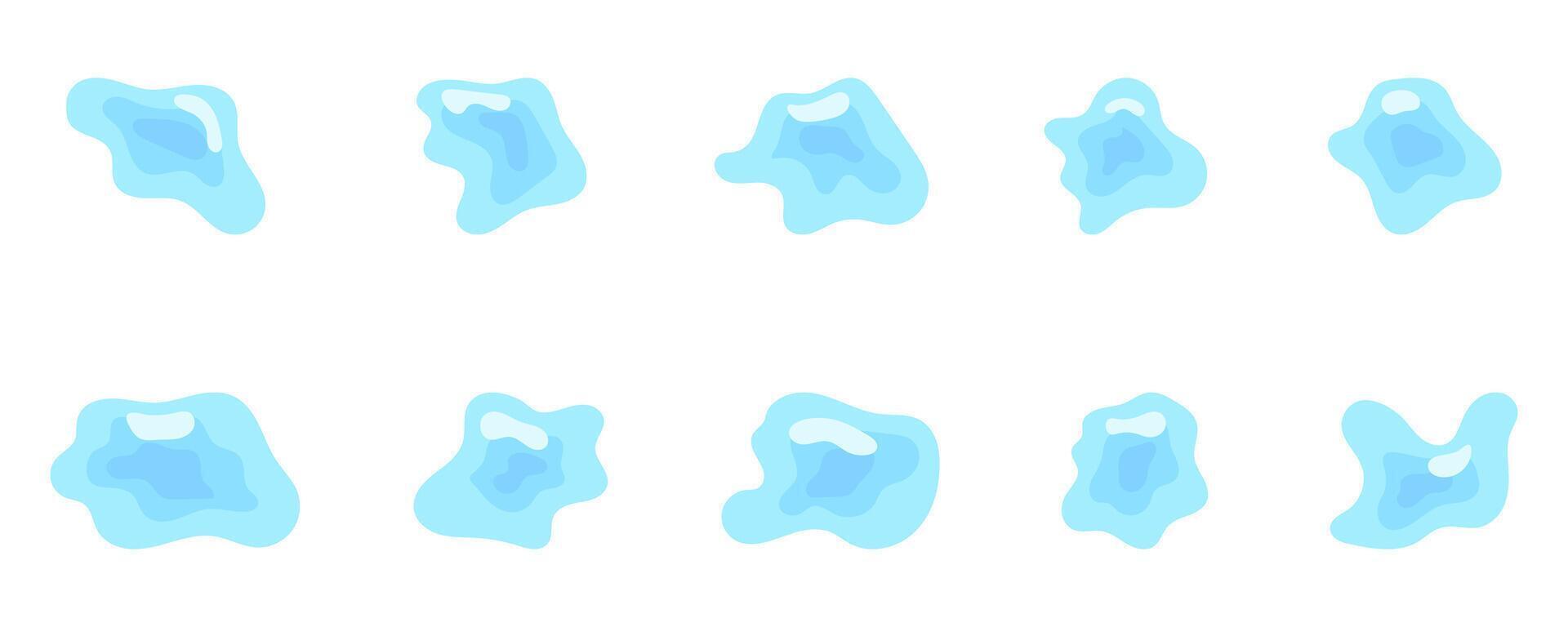 set of abstract blue liquid shapes with layered gradients. perfect for modern design project. vector
