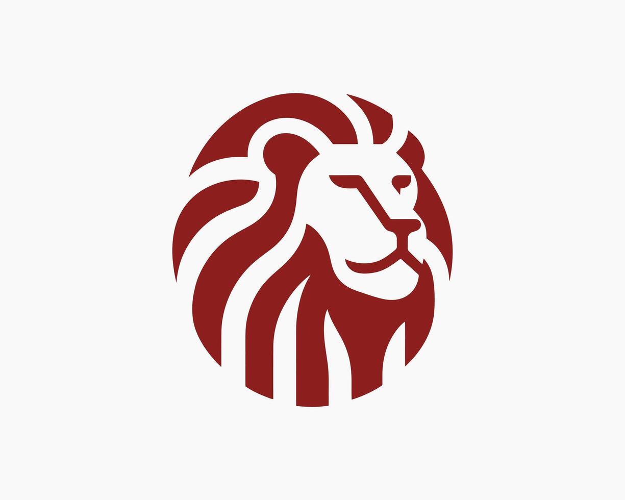 Lion Face Logo In Minimalist Design vector