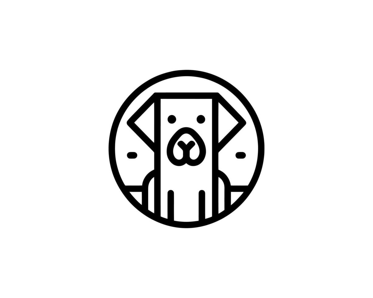 Creative dog logo with line art style vector