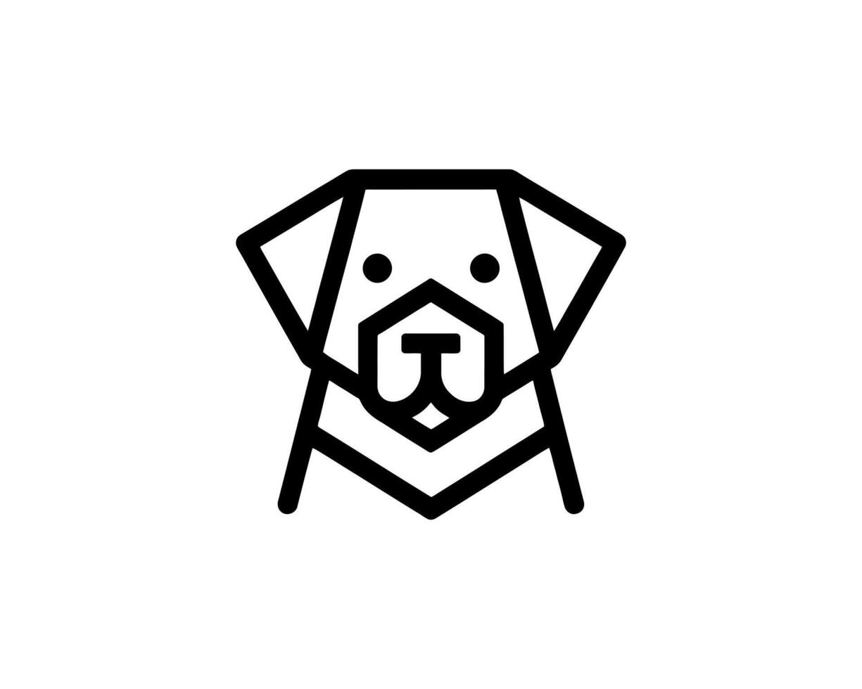 Flat dog logo for animal care design vector