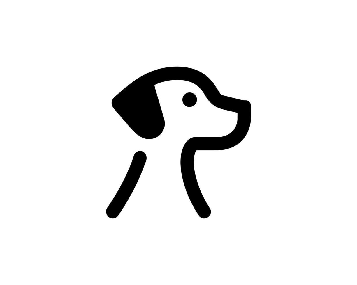 Bold line dog icon for pet logo vector