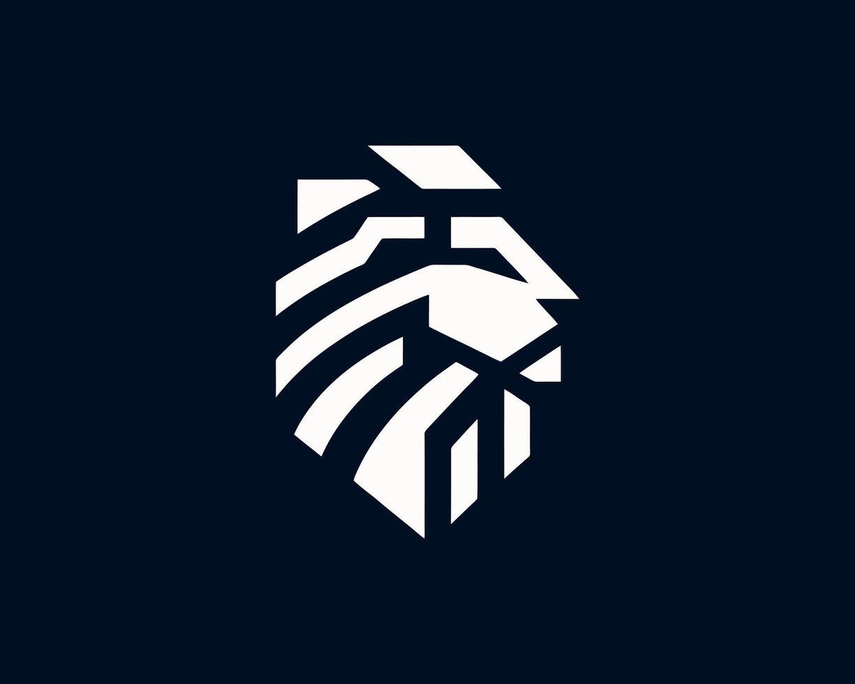 Lion logo with geometric shape vector
