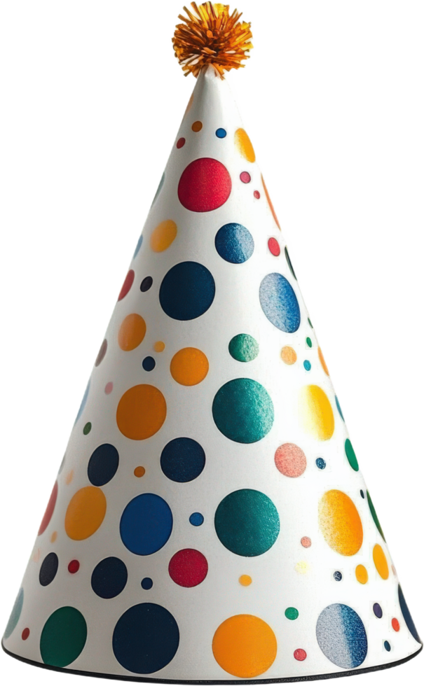 Colorful Polka Dot Party Hat png