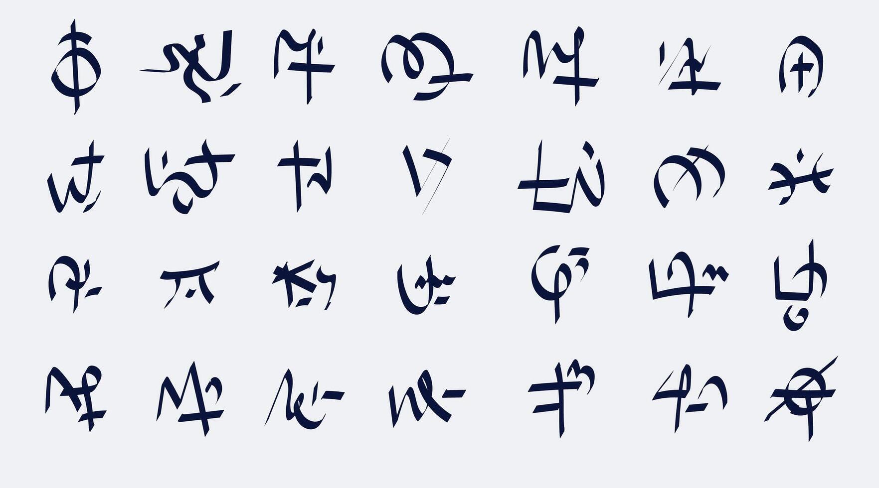 Premium Quality Hand Drawn Abstract Numbers And Letters Doodle Elements vector