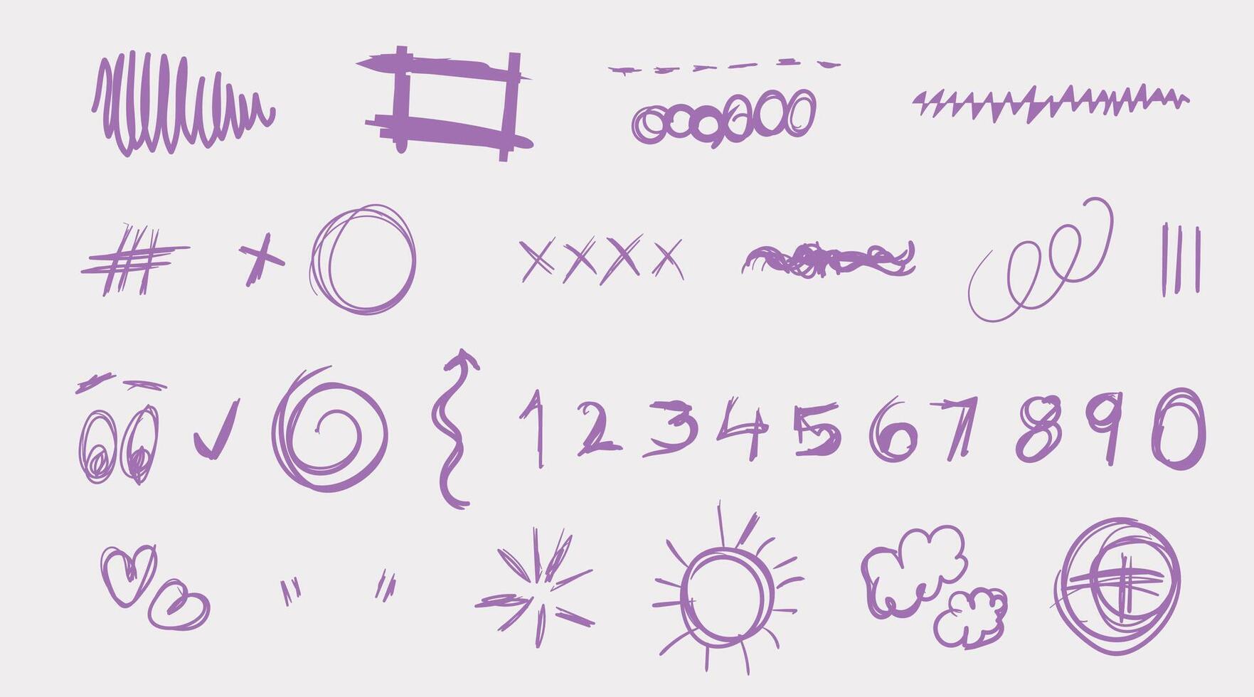 Hand Drawn Abstract Elements Set Premium Ancient Doodle Icons for Backgrounds and Art vector