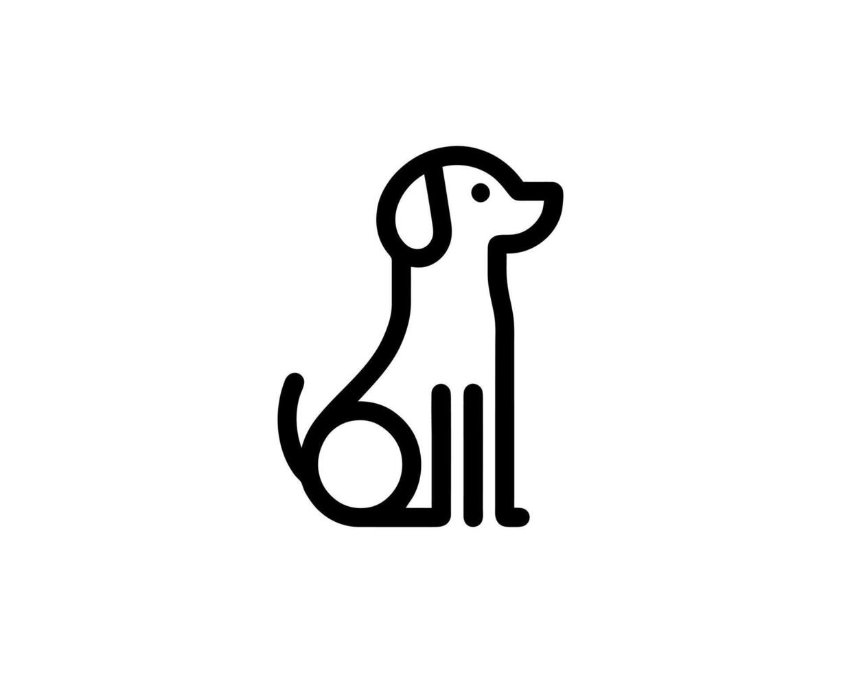 Friendly dog icon logo in clean design vector
