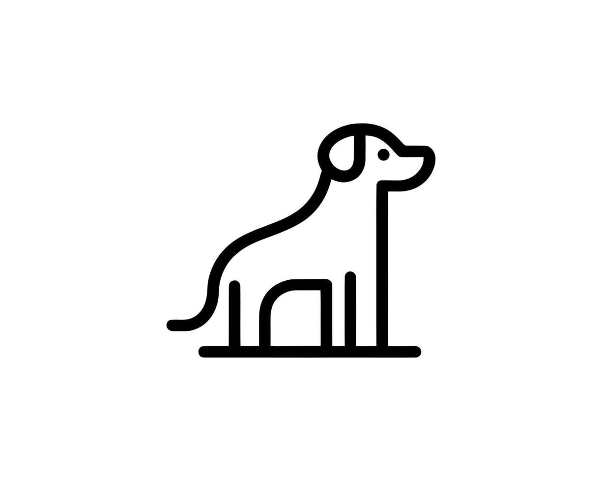 Minimal dog logo in professional design vector