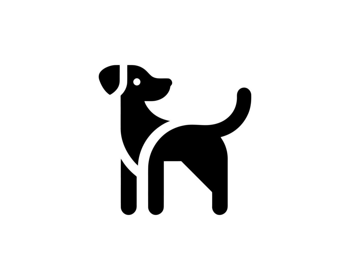 Iconic dog silhouette logo in flat design vector