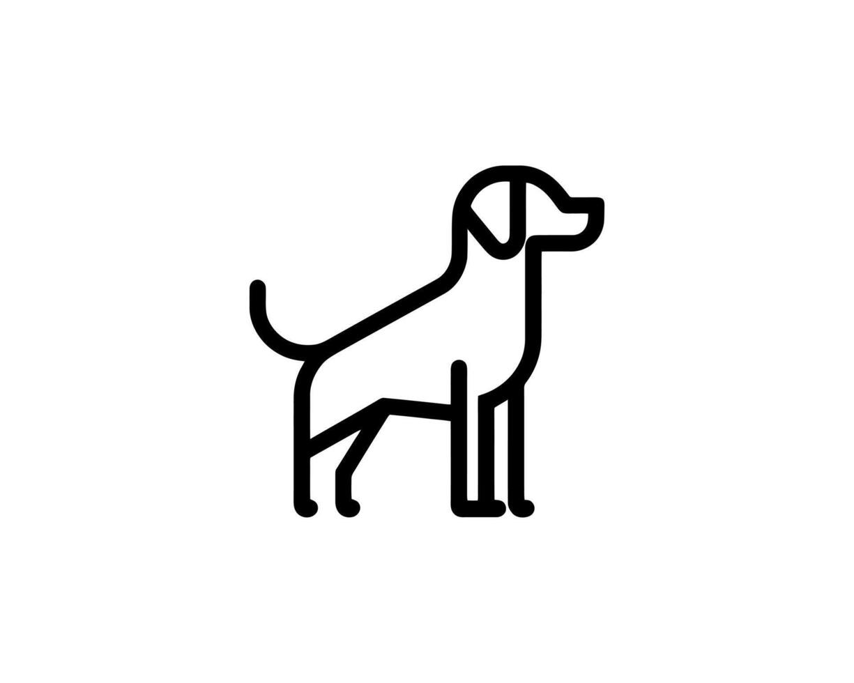 Creative dog symbol logo in line drawing vector
