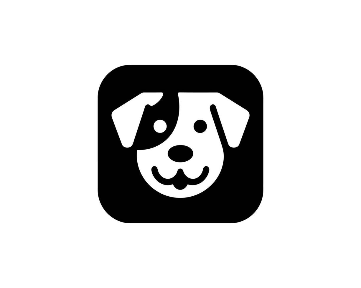 Bold dog logo in modern shape vector