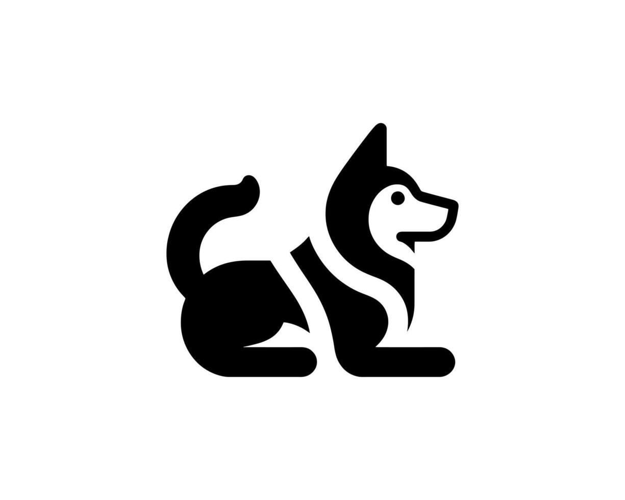 Black and white dog logo for pet brand vector