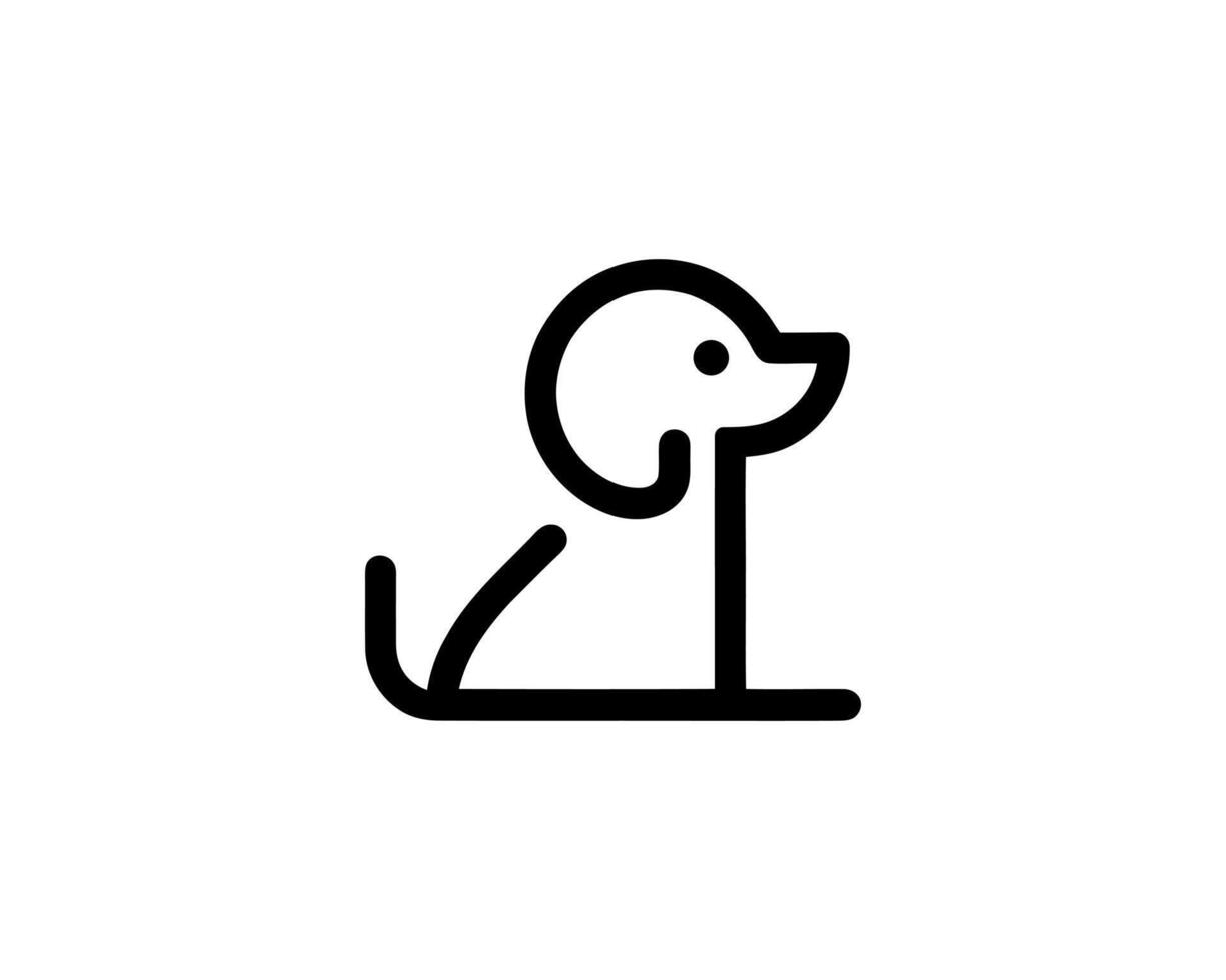 Creative dog logo in modern outline style vector