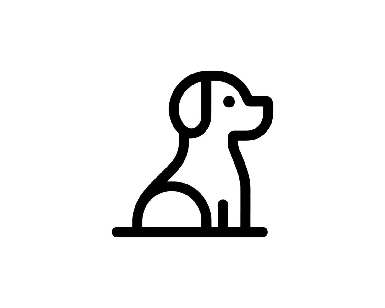 Outline dog logo in minimalist design vector