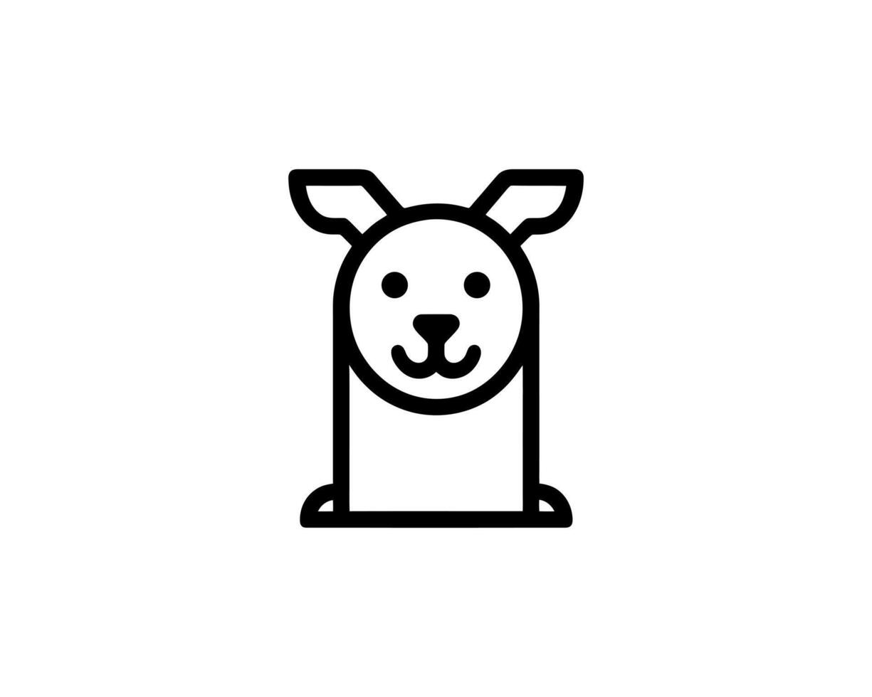 Puppy icon in flat dog logo design vector