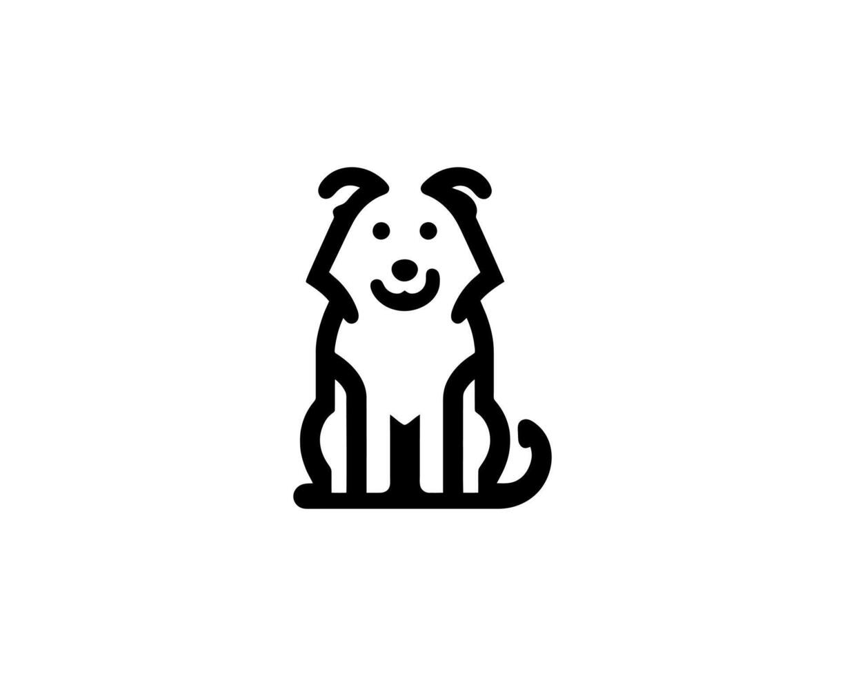 Professional dog logo in line drawing style vector
