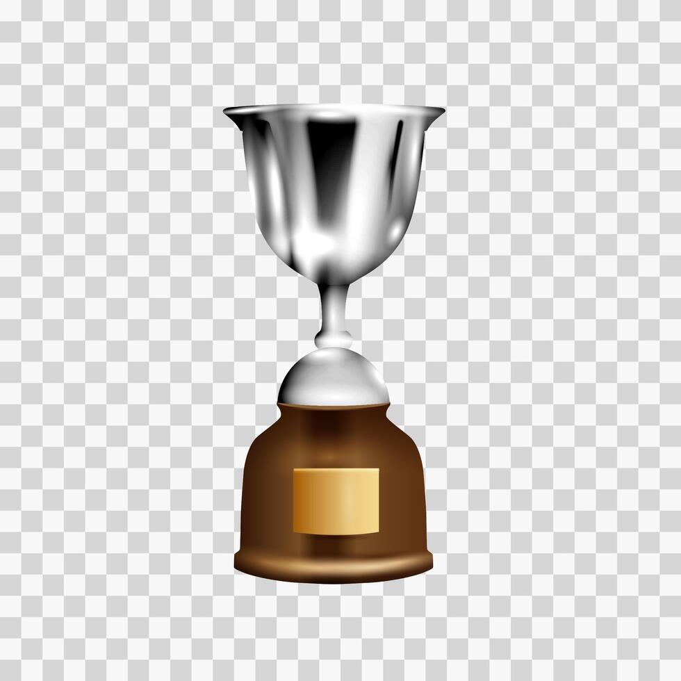 Shiny silver champion cup,sport award vector