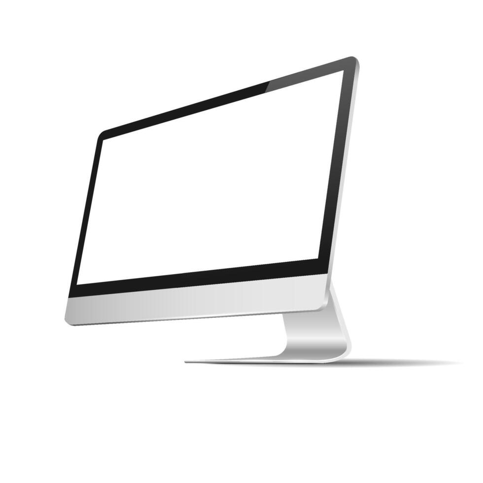 Modern Realistic monitor illustration on white background vector
