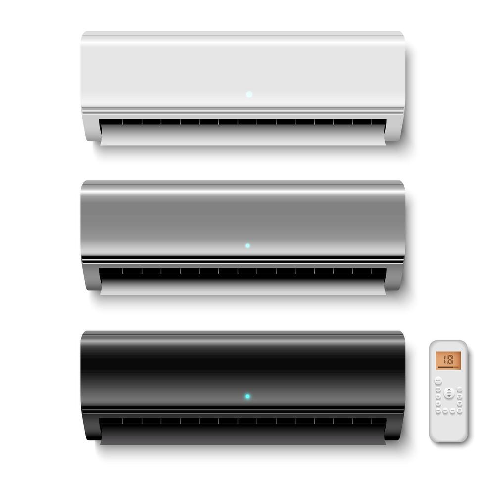 Air conditioner set, electronic modern appliance for controlling temperature climate in room vector
