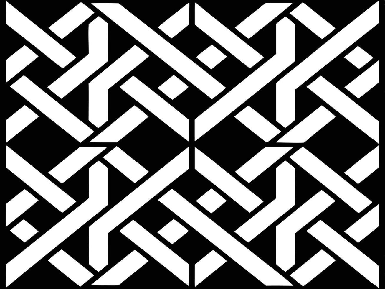 Abstract geometric pattern in black and white creating a repeating symmetrical design suitable for backgrounds. vector