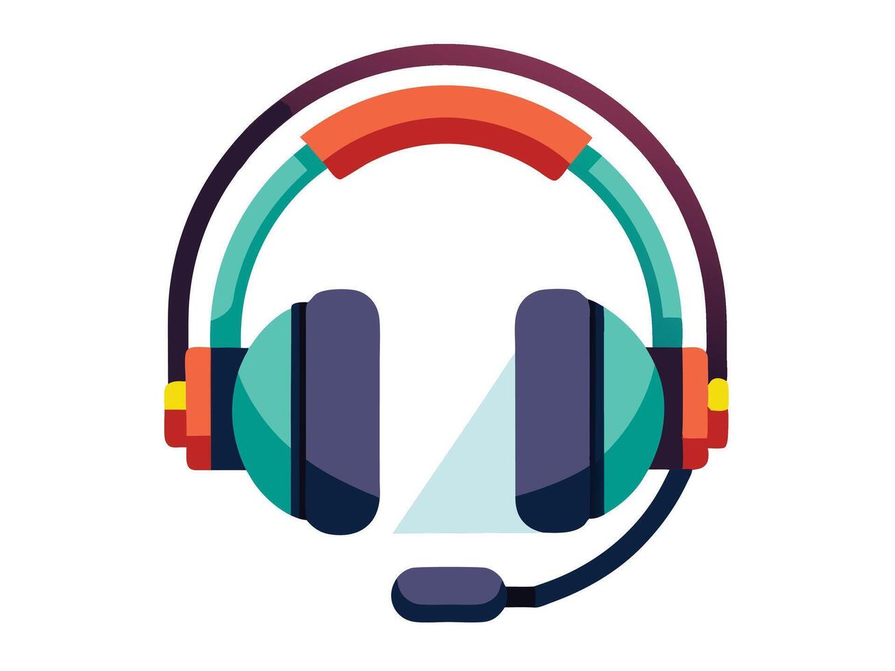 illustration of a modern headset for customer service and online support vector
