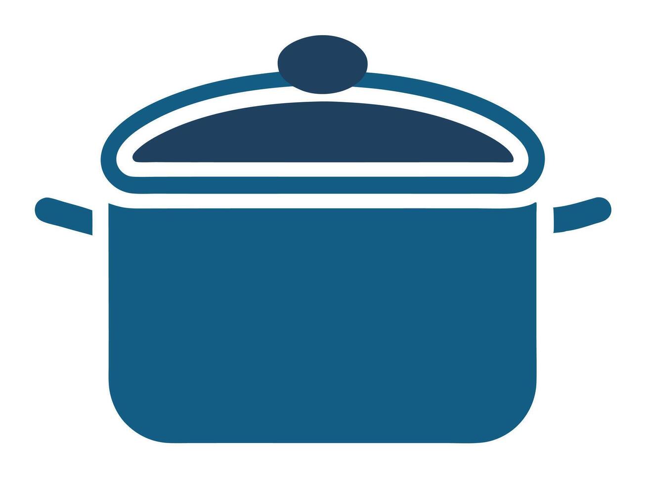 illustration of a blue cooking pot with lid isolated on a white background vector
