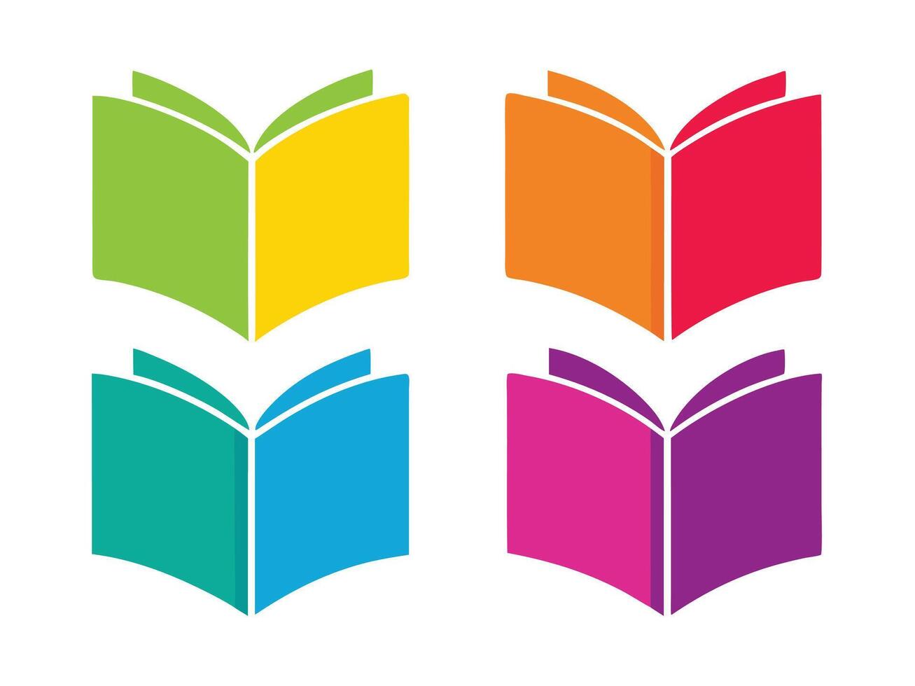 illustration of colorful opened books representing knowledge education and reading in graphic style vector