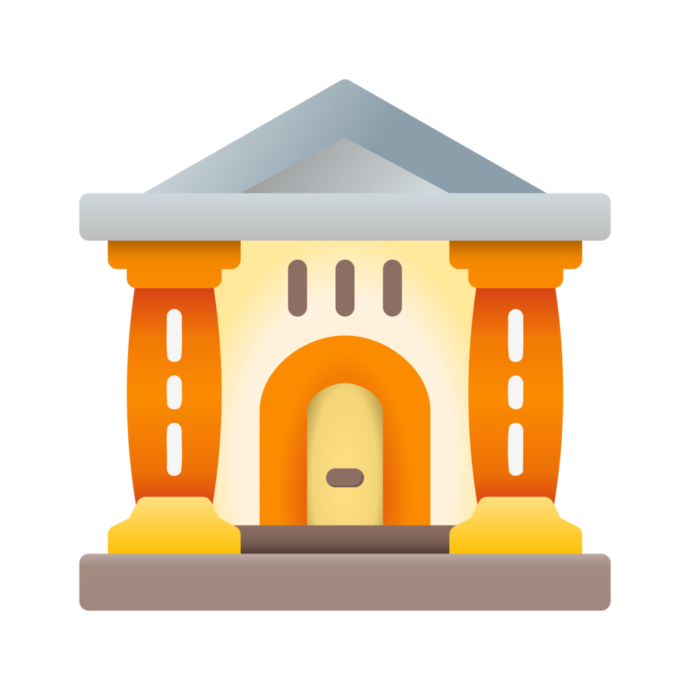 Design Illustration graphic of Museum icon with gradient style. Suitable for UI, mobile design, web design, etc. Transparent Background. png