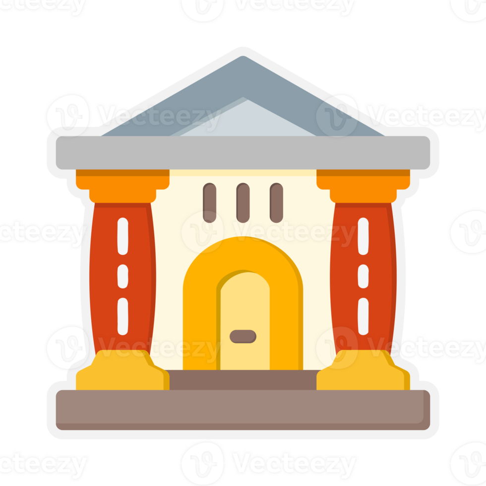 Design Illustration graphic of Museum icon with flat style. Suitable for UI, mobile design, web design, etc. Transparent Background. png