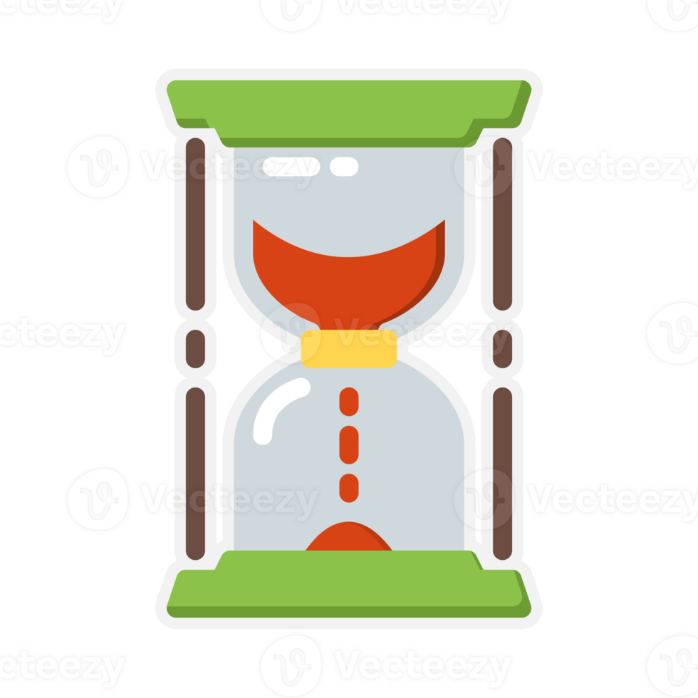 Design Illustration graphic of Hourglass icon with flat style. Suitable for UI, mobile design, web design, etc. Transparent Background. png