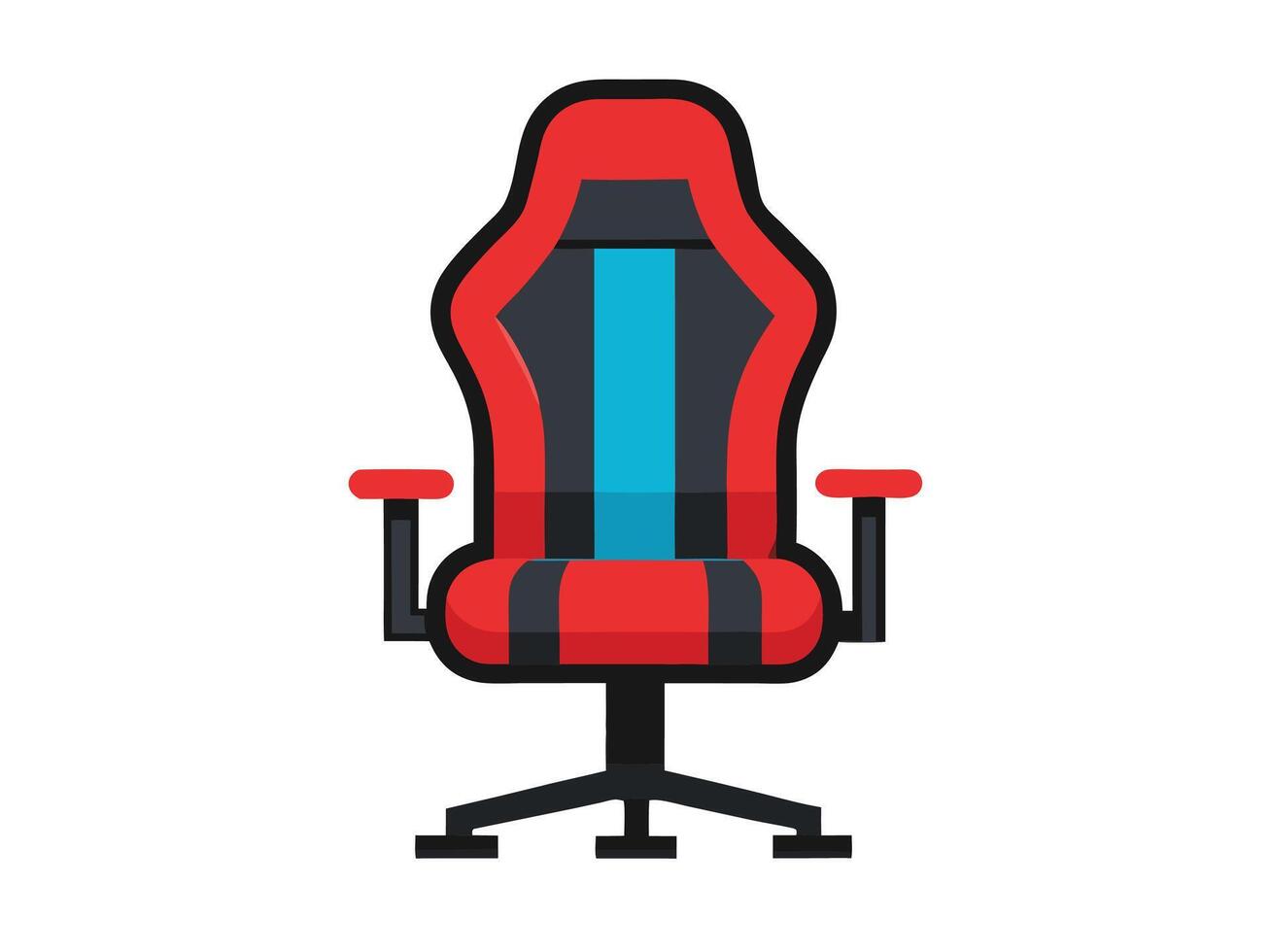 Red and black modern gaming chair illustration isolated on white background for design vector