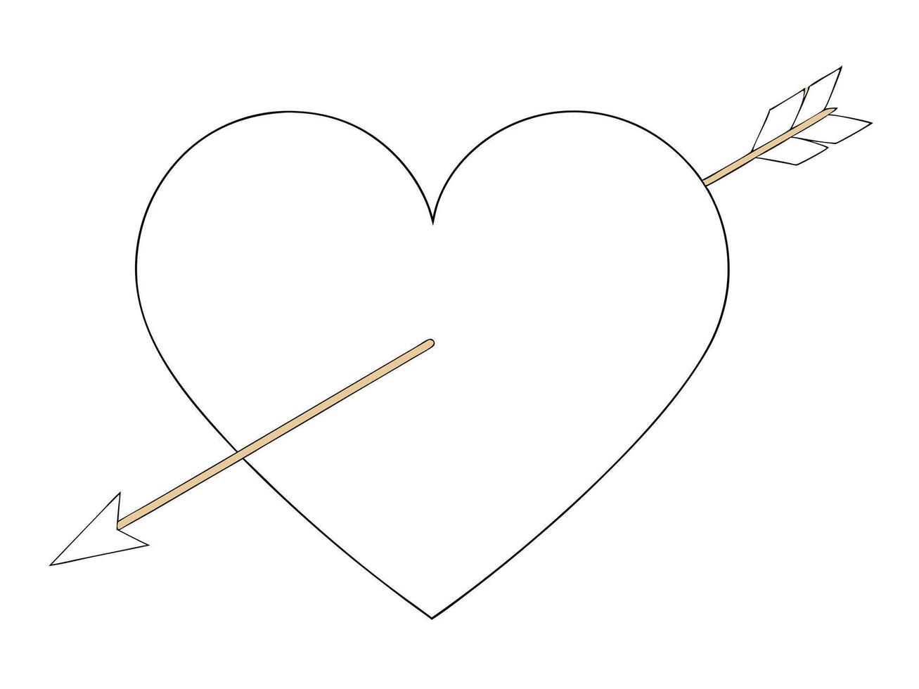 A illustration depicting a heart pierced by an arrow symbolizing romance and love vector