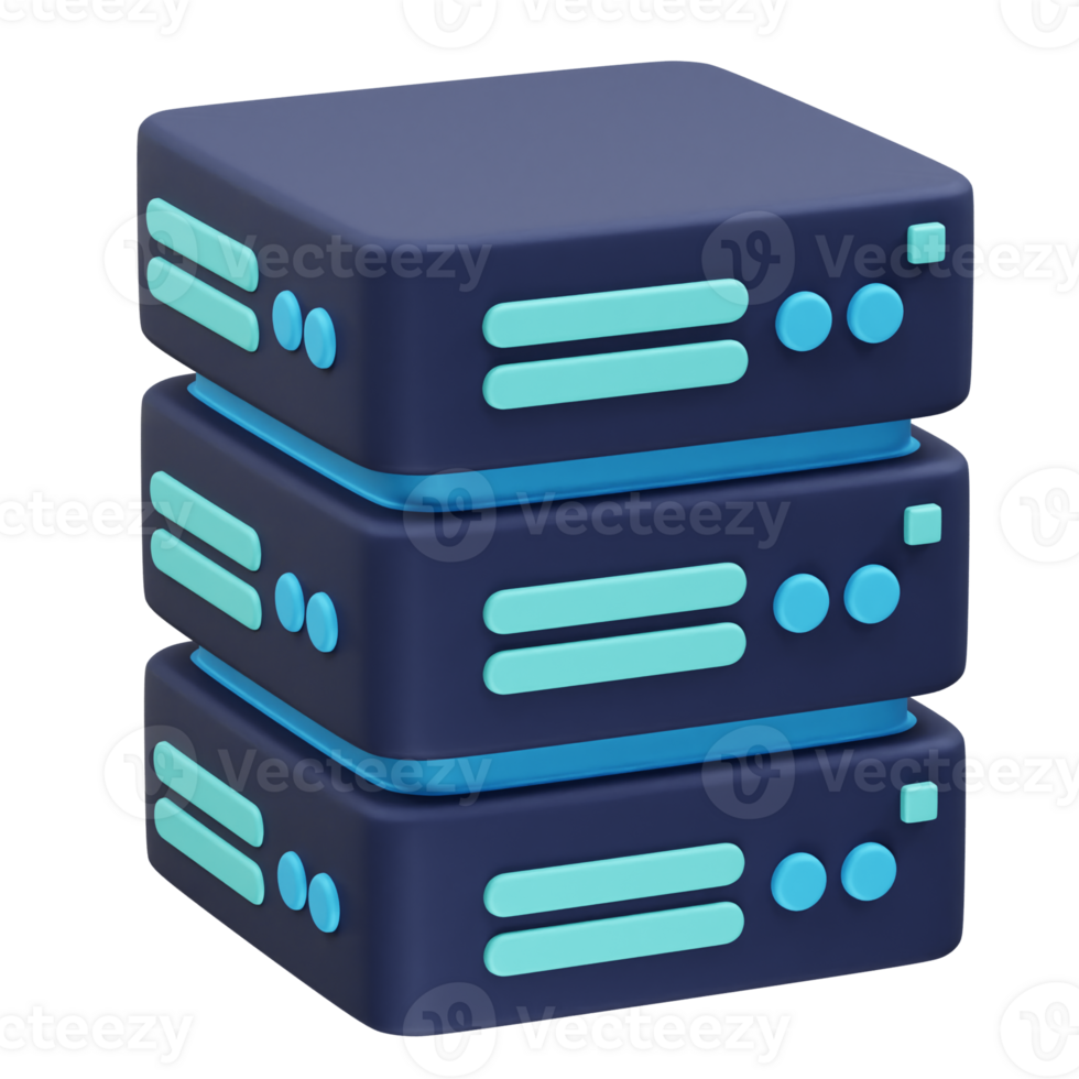 website Database 3D Icon illustration render. Website data icon illustration 3d png