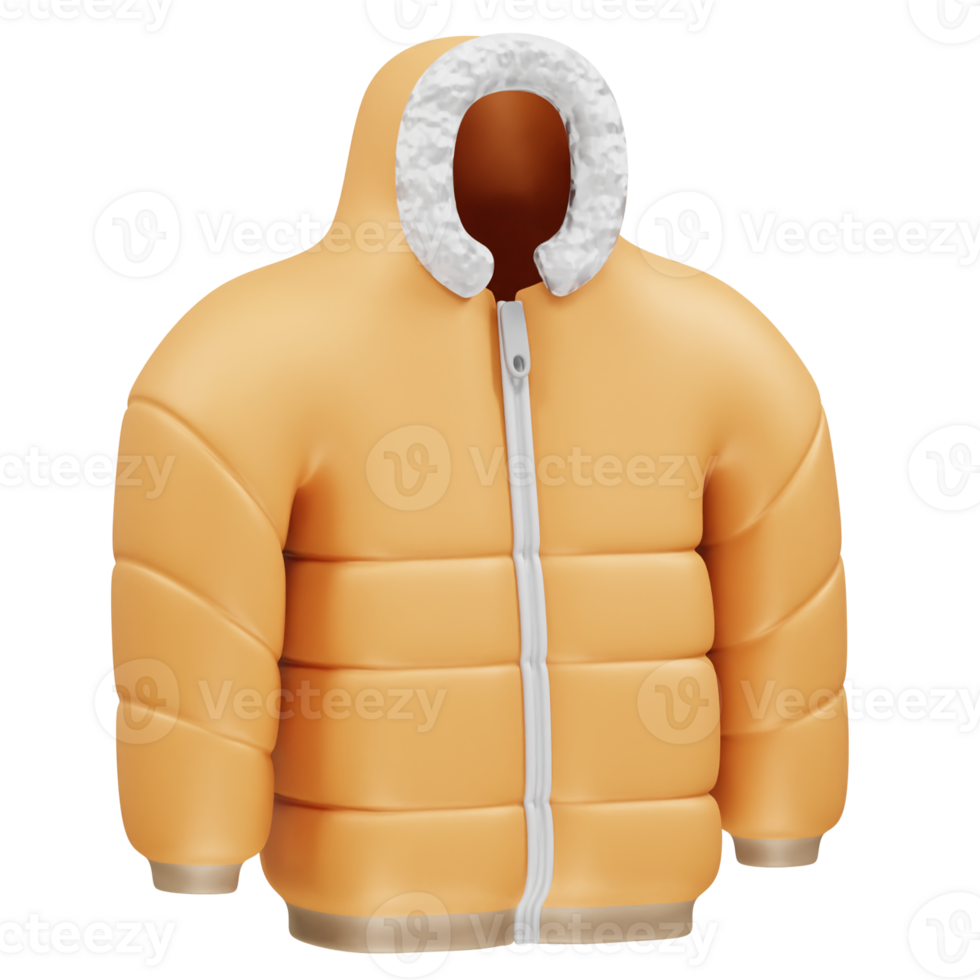 Winter Jacket 3D Icon illustration rendering png
