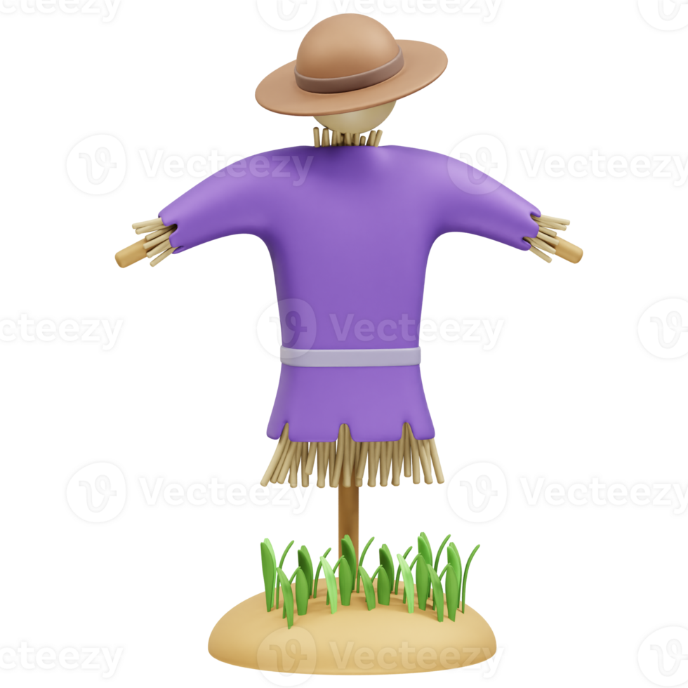 Scarecrow icon 3d rendering illustration. Scarecrow icon 3d png
