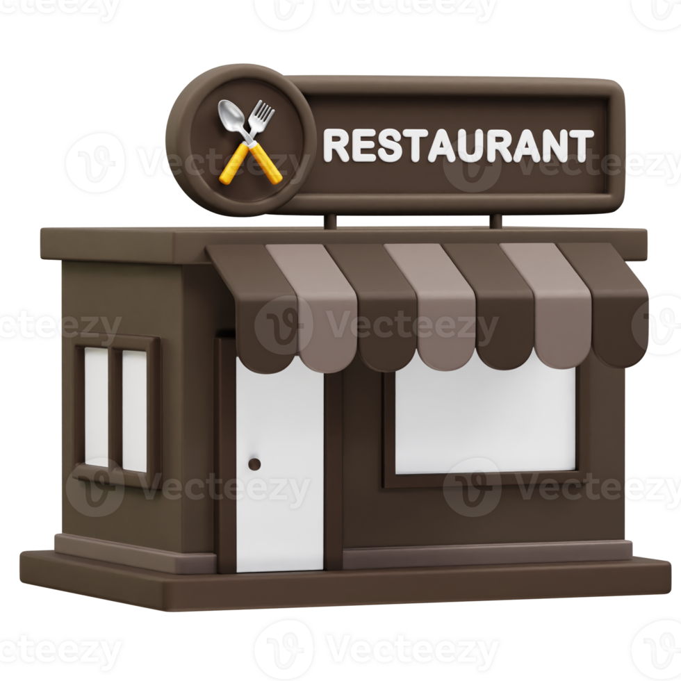 Restaurant icon 3d rendering illustration png