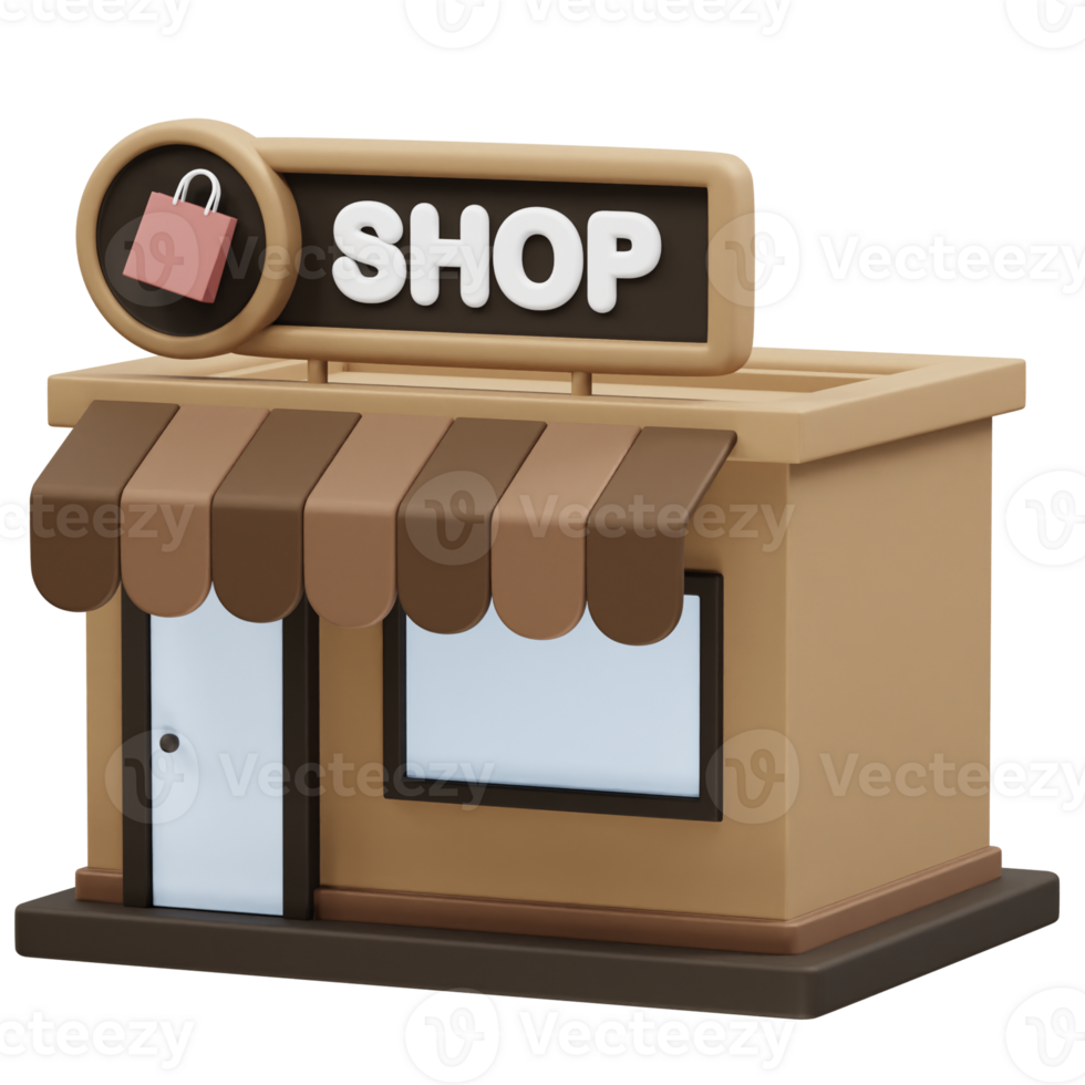 Store shop 3D Icon illustration render png