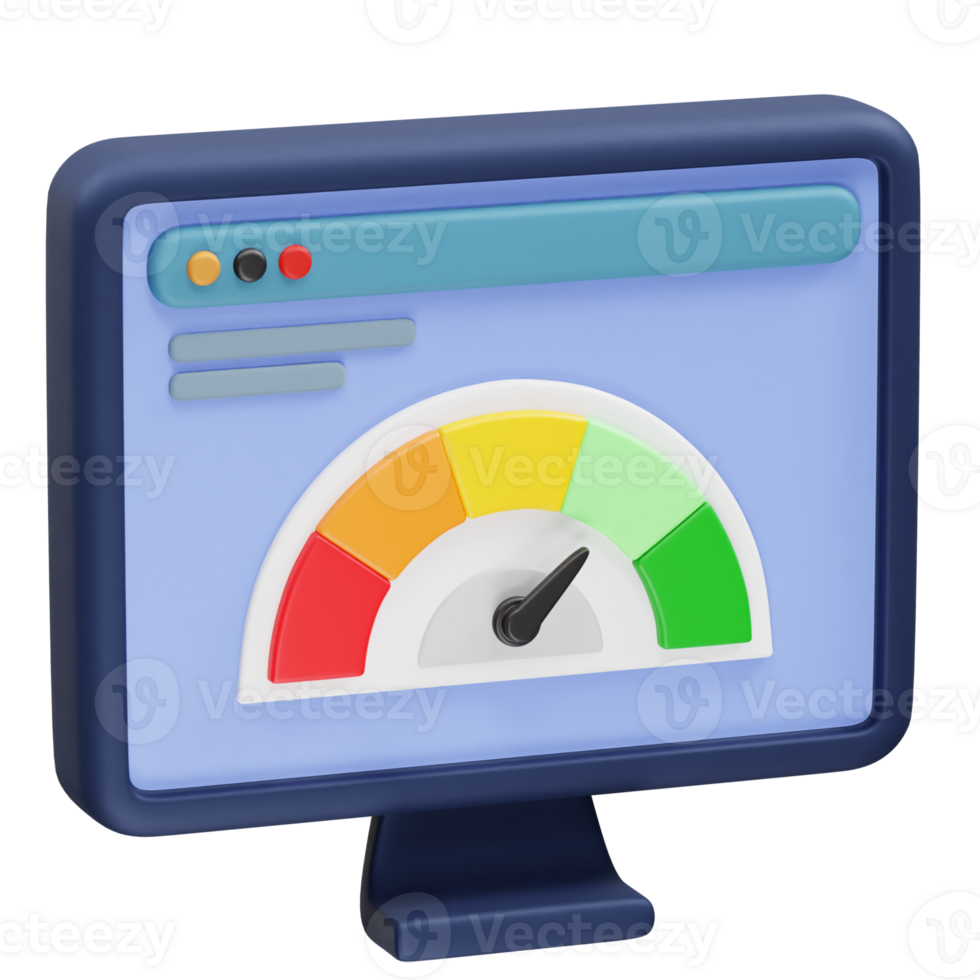 Website Speed Optimization 3D Icon illustration rendering png