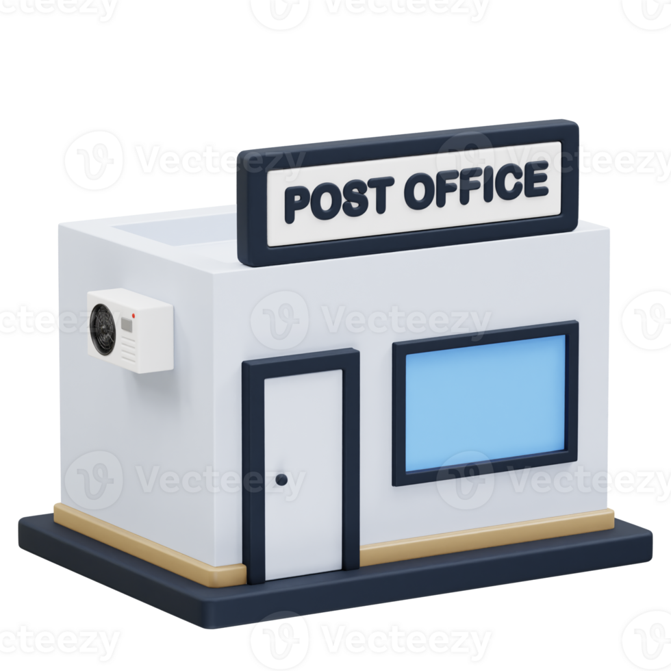 Post Office Building icon 3d rendering illustration png