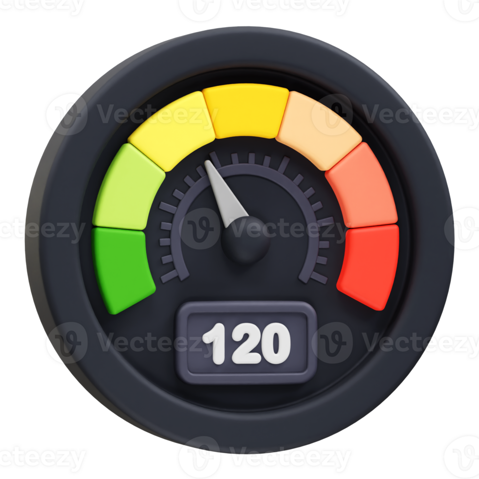 Speedometer Gauge icon illustration 3d render png