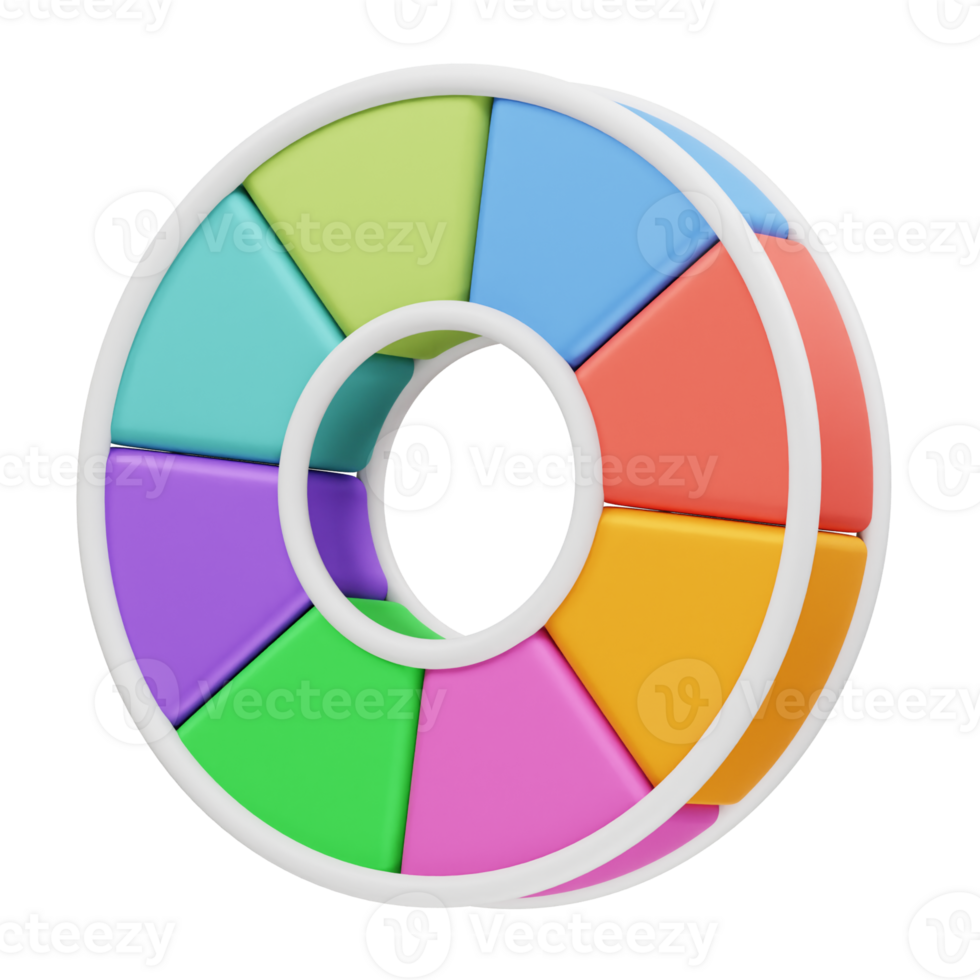 Color wheel icon 3d render illustration. Colorful Infographic icon illustration 3d png