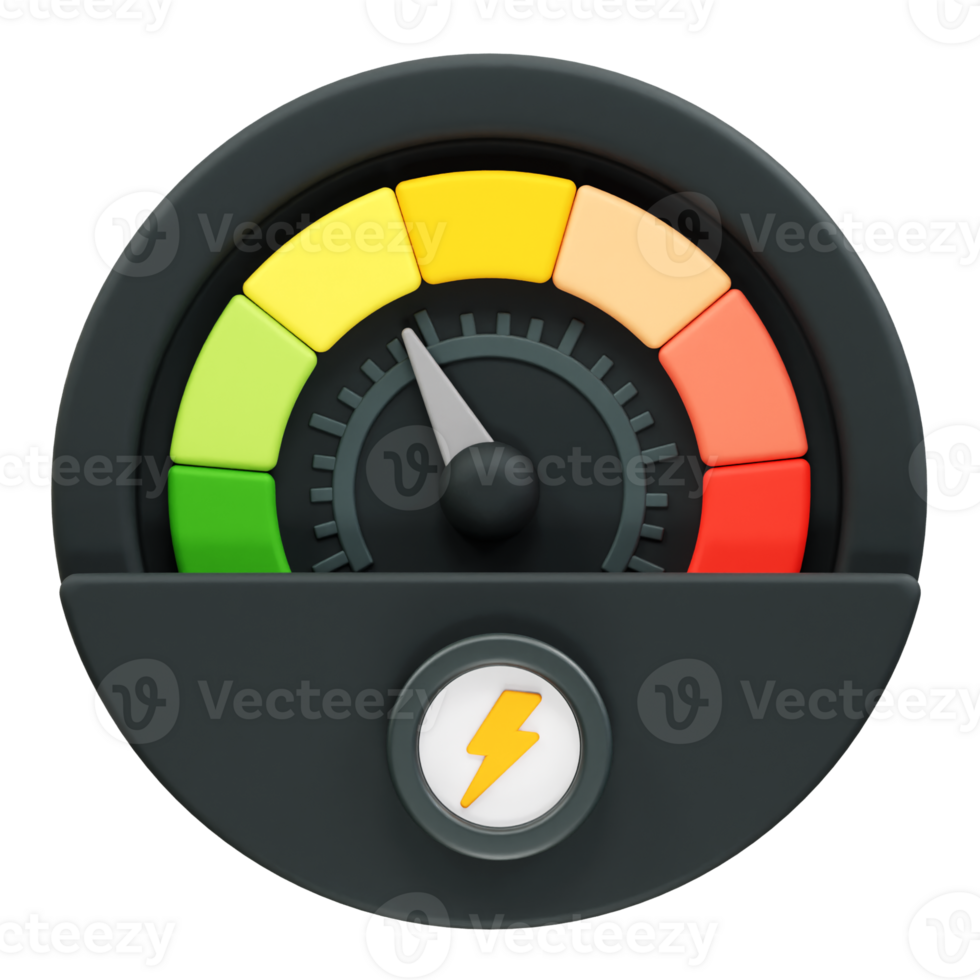 speedometer icon 3d rendering illustration png