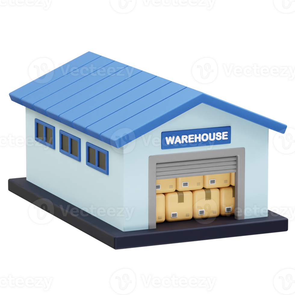 Warehouse with Boxes Ready for Delivery icon illustration rendering 3d png