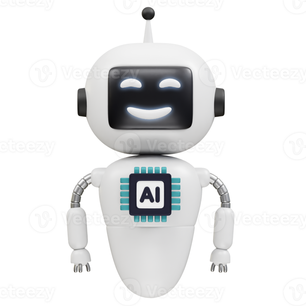 AI technology Robot 3D Icon illustration render. Robotics icon illustration render. png