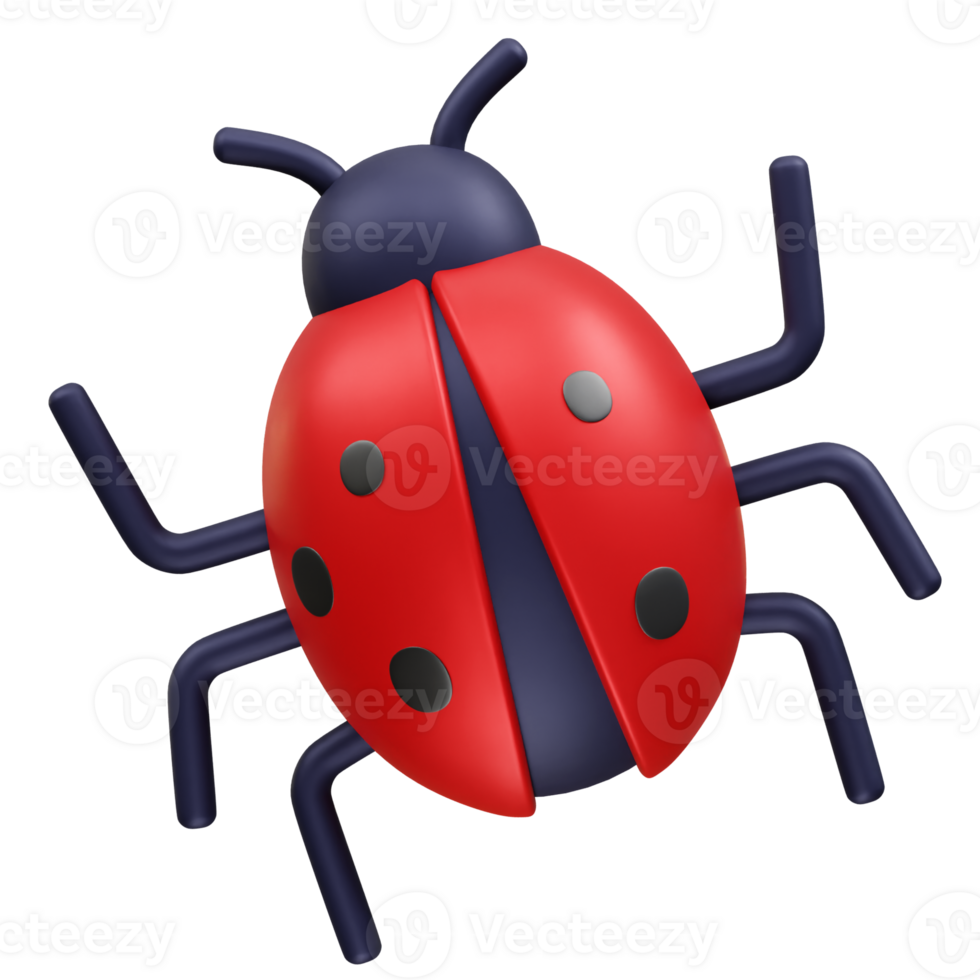 ladybug icon 3d rendering illustration. Bug 3D Icon Illustration render png
