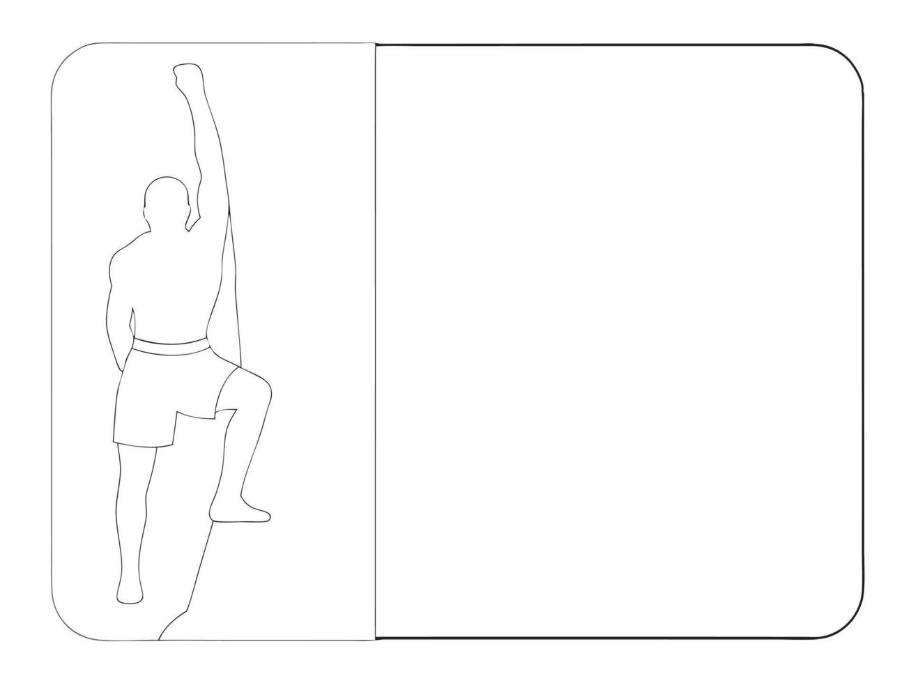 Silhouetted rock climber ascending a cliff face on a blank page perfect for mockups vector