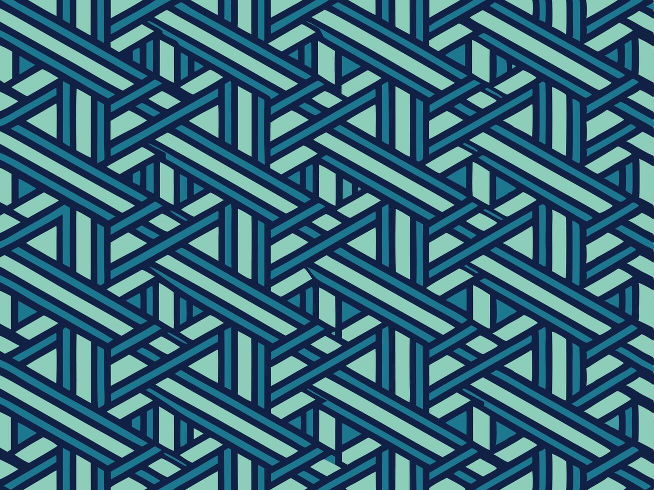 Geometric pattern in various shades of blue creates a modern and stylish seamless background design vector