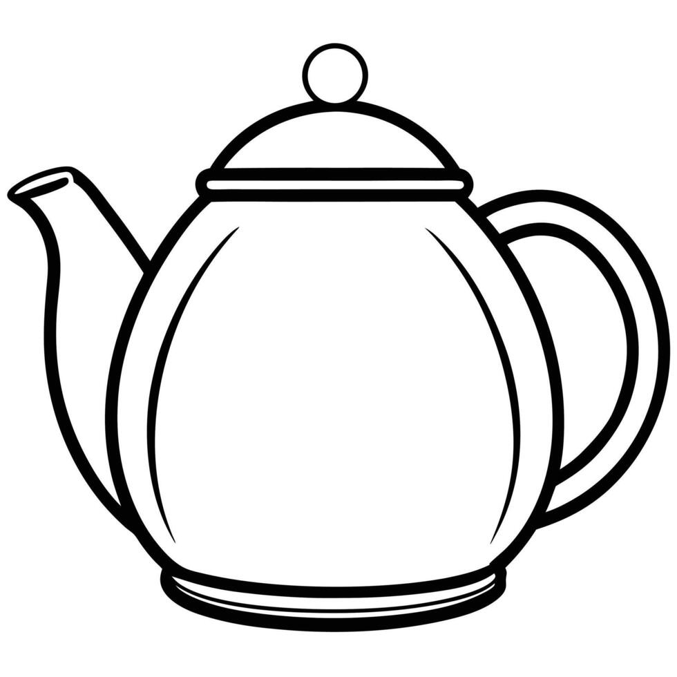 Simple illustration of a teapot with a handle a spout and a lid ready for your designs vector
